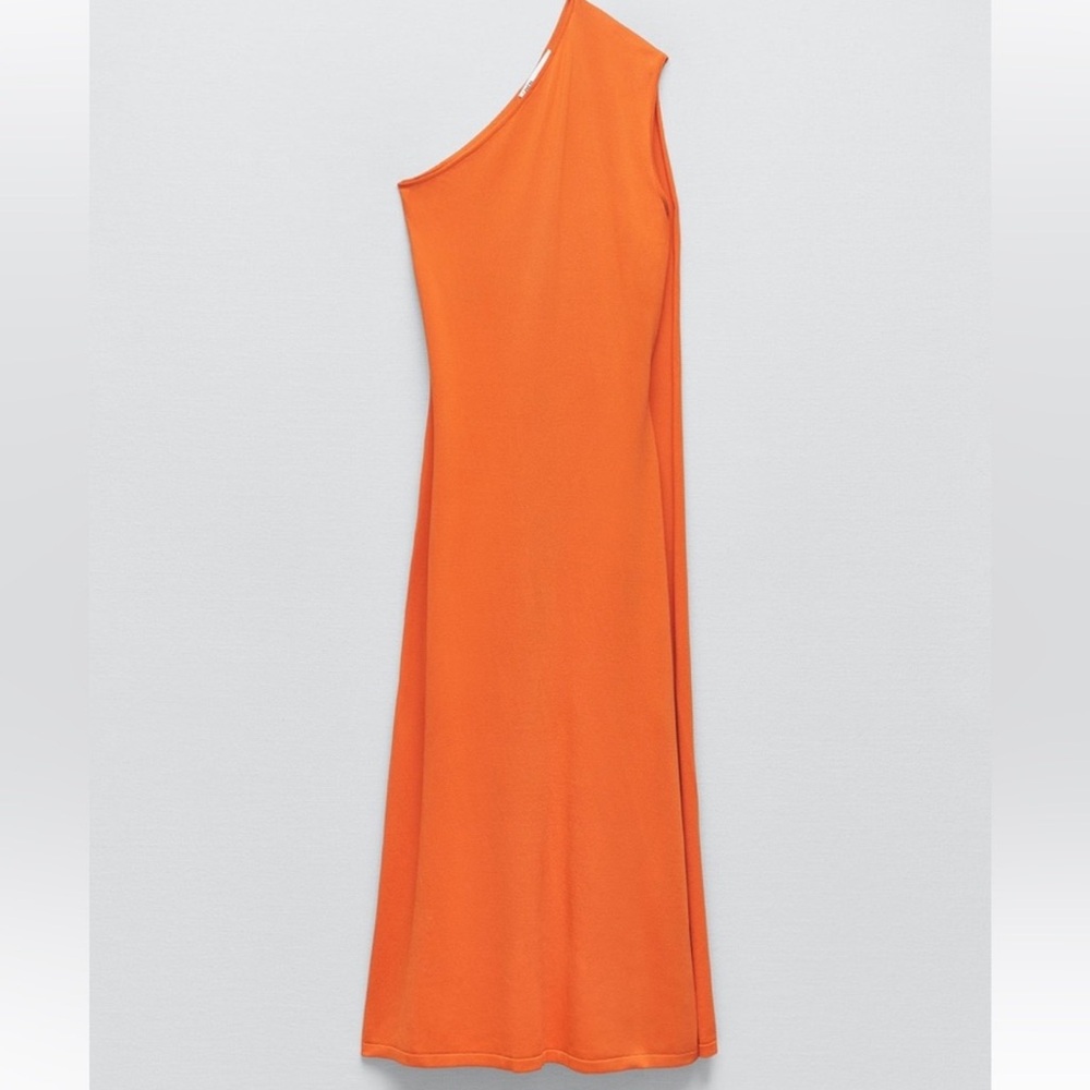 ZARA Orange Off the Shoulder Limited Edition Dress - Picture 6 of 10